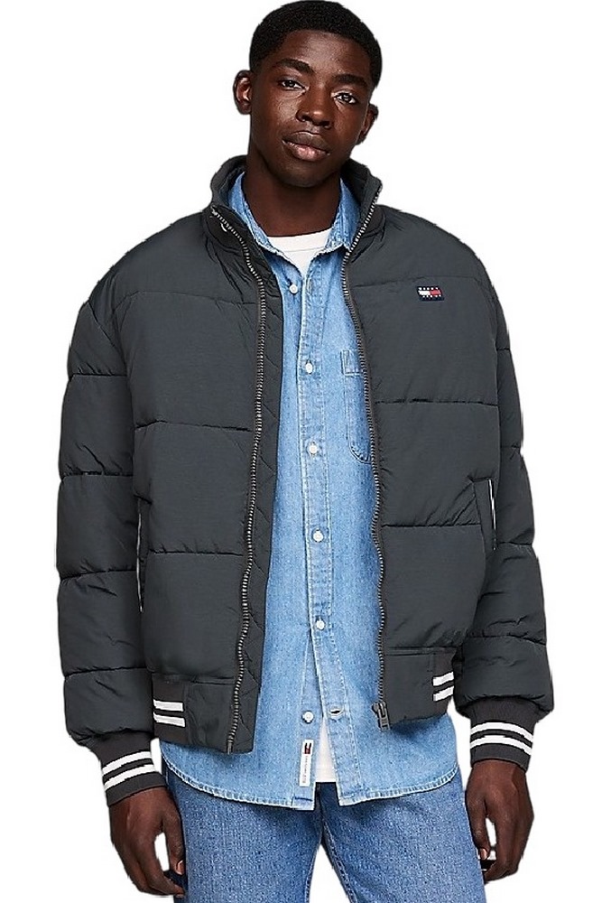 TOMMY HILFIGER TJM VARSITY TRANSITIONAL PUFFER ΜΠΟΥΦΑΝ ΑΝΔΡΙΚΟ NEW CHARCOAL