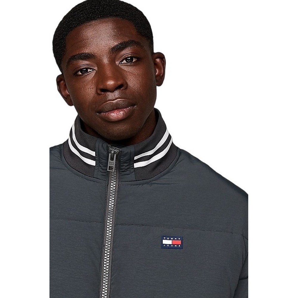 TOMMY HILFIGER TJM VARSITY TRANSITIONAL PUFFER ΜΠΟΥΦΑΝ ΑΝΔΡΙΚΟ NEW CHARCOAL