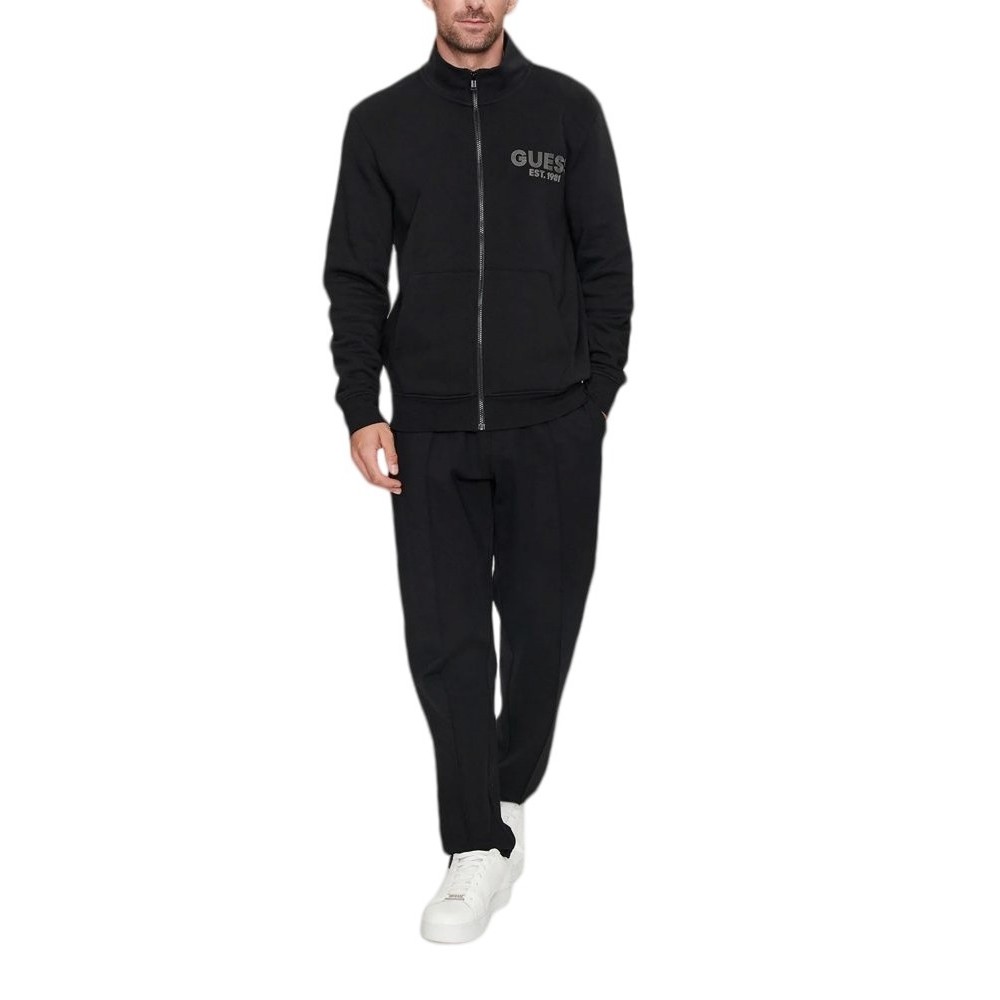 GUESS AL HIGH NECK FULLZIP SWEATSH ΦΟΥΤΕΡ ZAKETA ΑΝΔΡΙΚΗ BLACK