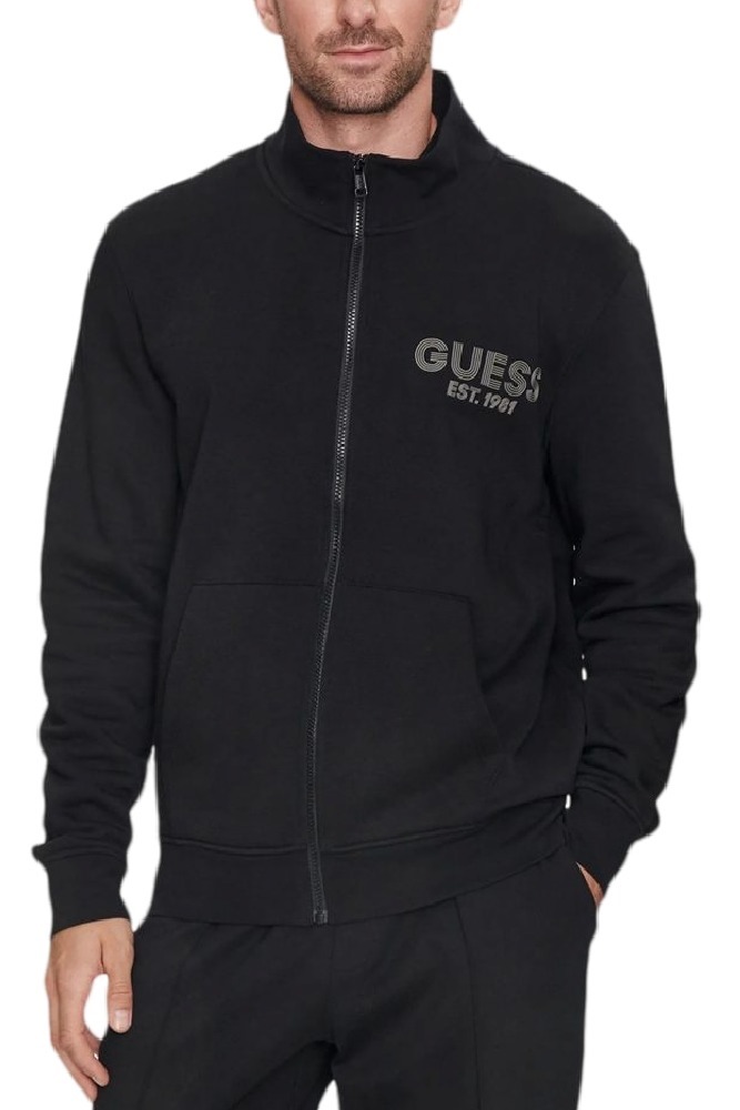 GUESS AL HIGH NECK FULLZIP SWEATSH ΦΟΥΤΕΡ ZAKETA ΑΝΔΡΙΚΗ BLACK