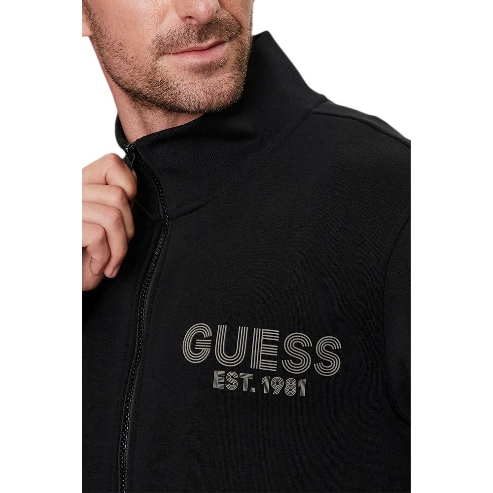 GUESS AL HIGH NECK FULLZIP SWEATSH ΦΟΥΤΕΡ ZAKETA ΑΝΔΡΙΚΗ BLACK