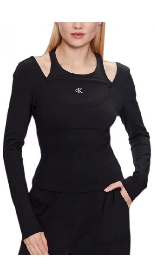 CALVIN KLEIN JEANS DOOBLE LAYER MILANO LONG SLEEVE ΜΠΛΟΥΖΑ ΓΥΝΑΙΚΕΙΑ BLACK