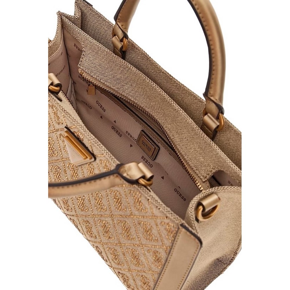 GUESS DILI SMALL SATCHEL ΤΣΑΝΤΑ ΓΥΝΑΙΚΕΙΑ LATTE