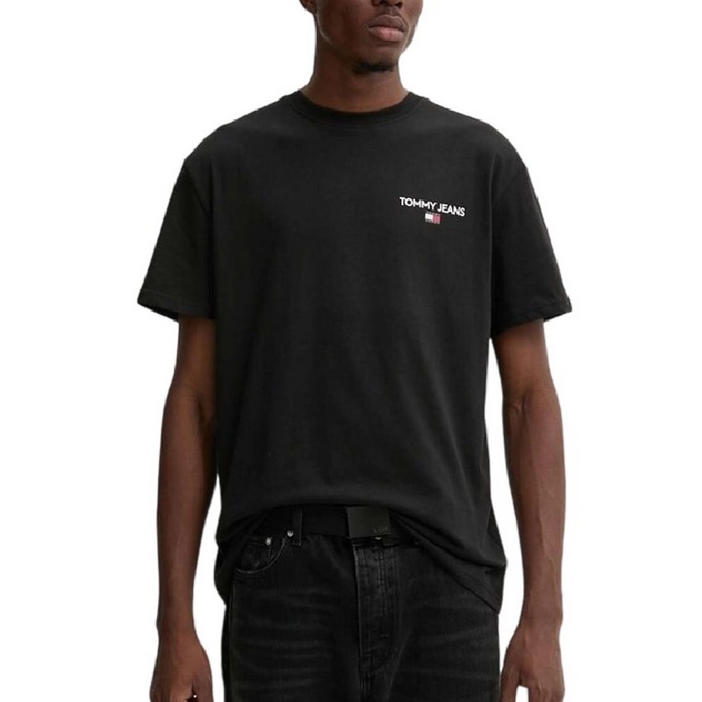 TOMMY HILFIGER REG LINEAR TEE T-SHIRT ΜΠΛΟΥΖΑ ΑΝΔΡΙΚΗ BLACK