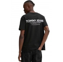 TOMMY HILFIGER REG LINEAR TEE T-SHIRT ΜΠΛΟΥΖΑ ΑΝΔΡΙΚΗ BLACK