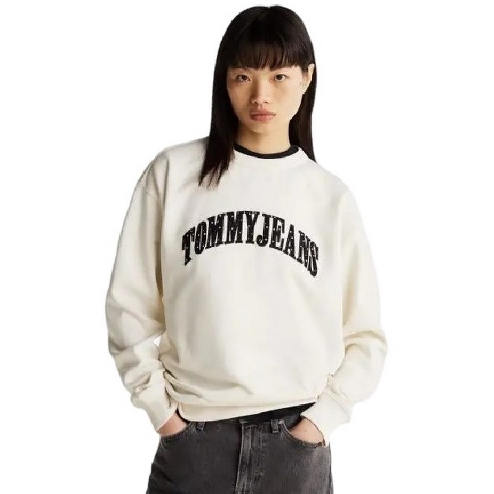 TOMMY JEANS RLX STARDST VARSITY CREW ΦΟΥΤΕΡ ΓΥΝΑΙΚΕΙΟ IVORY