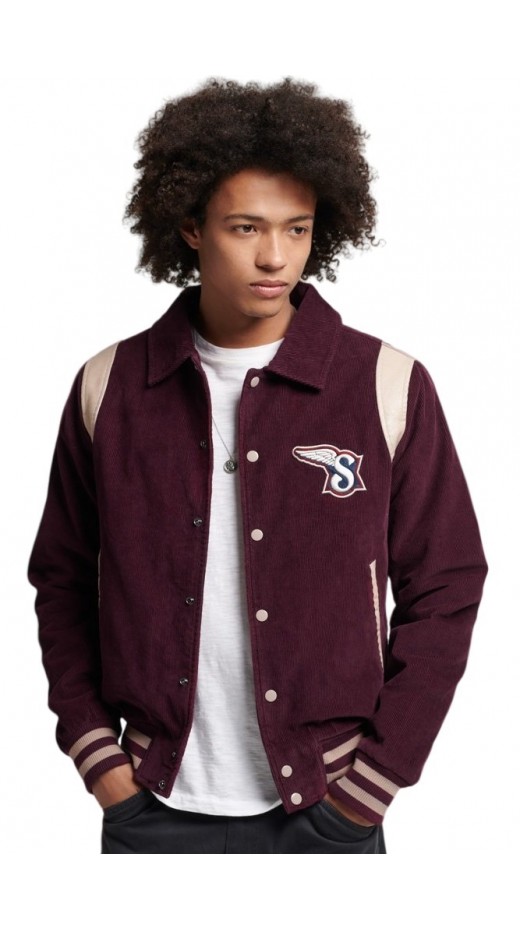 ΜΠΟΥΦΑΝ D2 VINTAGE VARSITY CORD BOMBER ΑΝΔΡΙΚΟ SYPERDRY PURPLE