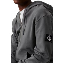 CALVIN KLEIN JEANS BADGE ZIP THROUGH HOODIE ΖΑΚΕΤΑ ΑΝΔΡΙΚΗ ENDLESS GREY