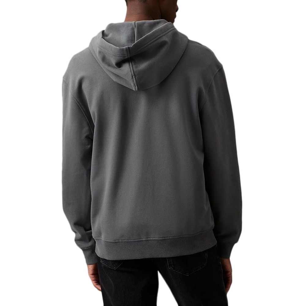 CALVIN KLEIN JEANS BADGE ZIP THROUGH HOODIE ΖΑΚΕΤΑ ΑΝΔΡΙΚΗ ENDLESS GREY