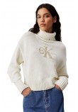 CALVIN KLEIN JEANS CHENILLE MONOLOGO SWEATER ΜΠΛΟΥΖΑ ΓΥΝΑΙΚΕΙΑ IVORY