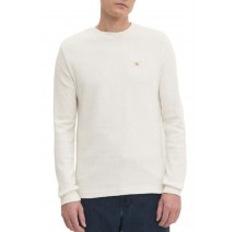 CALVIN KLEIN JEANS WOVEN LABEL WAFFLE LS TEE ΜΠΛΟΥΖΑ ΝΑΔΡΙΚΗ IVORY