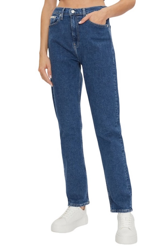 CALVIN KLEIN JEANS AUTHENTIC SLIM STRAIGHT ΠΑΝΤΕΛΟΝΙ ΓΥΝΑΙΚΕΙΟ BLUΕ DENIM