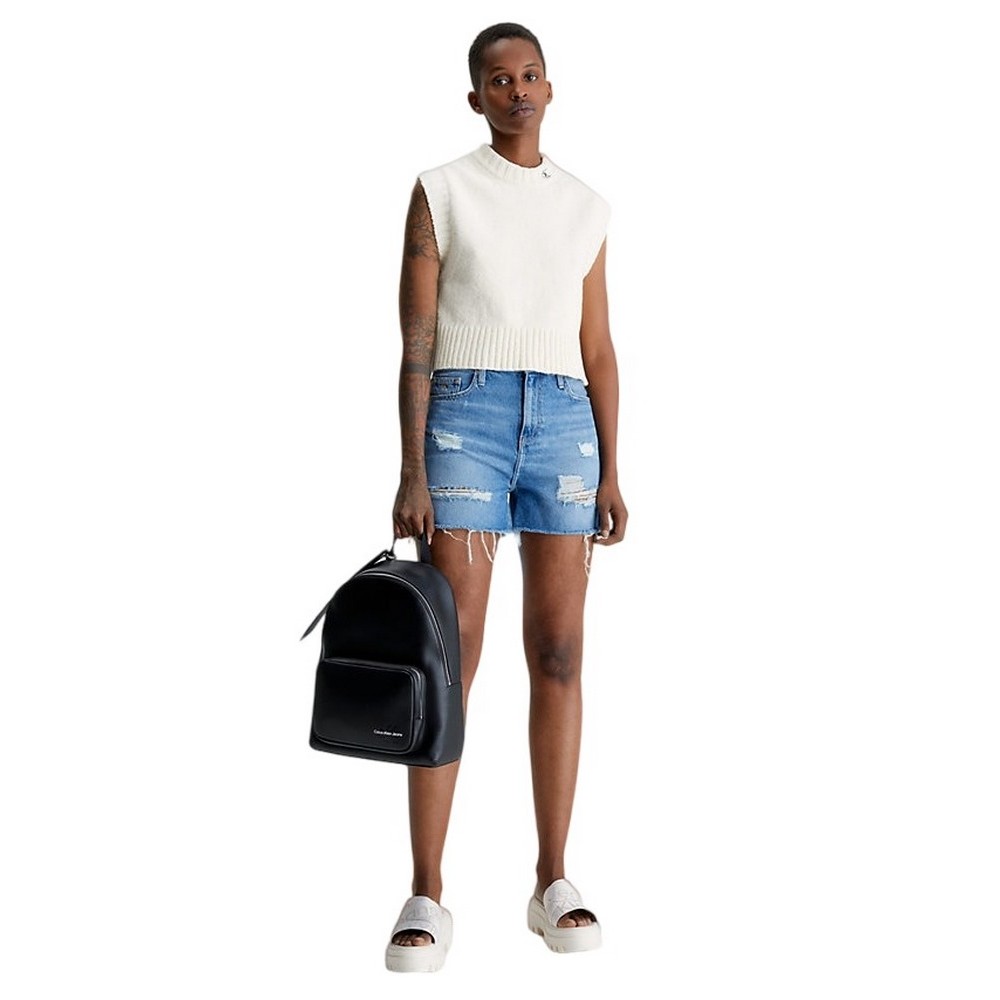 CALVIN KLEIN JEANS MOM SHORT ΣΟΡΤΣ ΓΥΝΑΙΚΕΙΟ BLUΕ DENIM