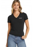 GUESS JEANS SLIM MINI AT-SHIRT ΜΠΛΟΥΖΑ ΓΥΝΑΙΚΕΙΑ BLACK