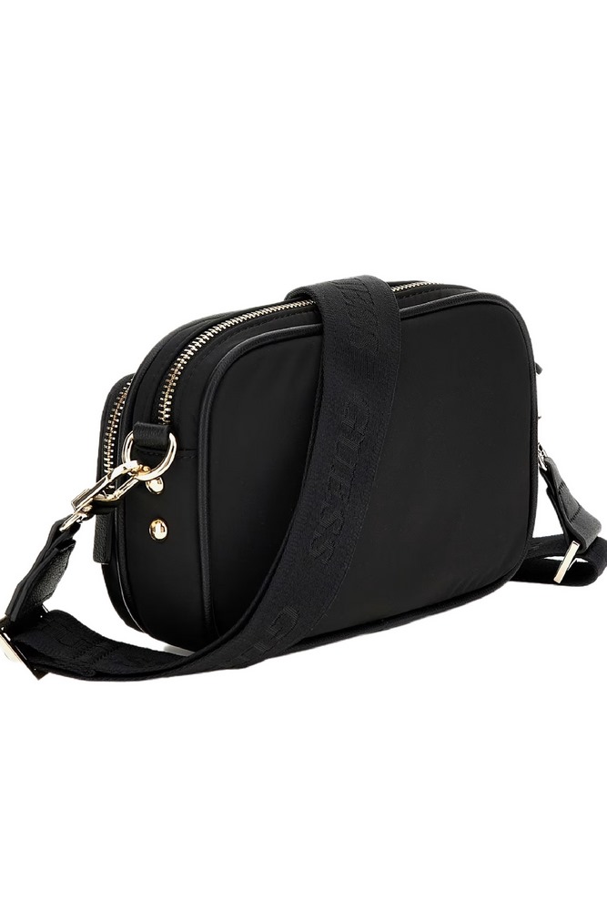 GUESS ECO GEMMA TOTE ECO GEMMA CROSSBODY CAMERA ΤΣΑΝΤΑ ΓΥΝΑΙΚΕΙΑ BLACK