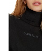 GUESS JEANS EMB ΜΠΛΟΥΖΑ ΠΛΕΚΤΗ ΓΥΝΑΙΚΕΙΑ BLACK