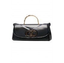 LIU JO LOGO PLAQUE SHOULDER BAG BAGUETTE AF4218E0050 ΤΣΑΝΤΑ ΓΥΝΑΙΚΕΙΑ BLACK