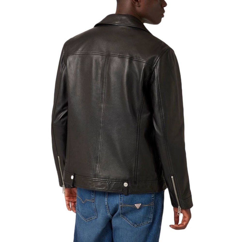 GUESS LEATHER JACKET ΜΠΟΥΦΑΝ ΑΝΔΡΙΚΟ BLACK