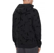 CALVIN KLEIN JEANS CK AOP HOODIE ΦΟΥΤΕΡ ΑΝΔΡΙΚΟ BLACK