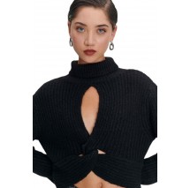 ALE BLOUSE ΚΝΙΤ CUT OUT 8P22005 ΜΠΛΟΥΖΑ ΠΛΕΚΤΗ ΓΥΝΑΙΚΕΙΑ BLACK