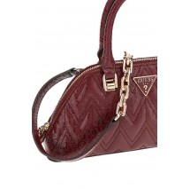 GUESS ADELARD DOME SATCHEL ΤΣΑΝΤΑ ΓΥΝΑΙΚΕΙΑ BURGUNDY