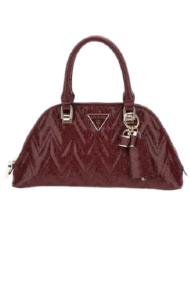 GUESS ADELARD DOME SATCHEL ΤΣΑΝΤΑ ΓΥΝΑΙΚΕΙΑ BURGUNDY