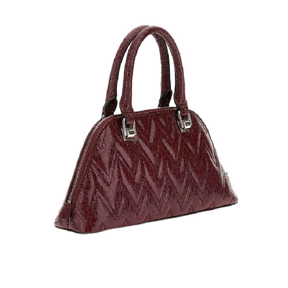 GUESS ADELARD DOME SATCHEL ΤΣΑΝΤΑ ΓΥΝΑΙΚΕΙΑ BURGUNDY