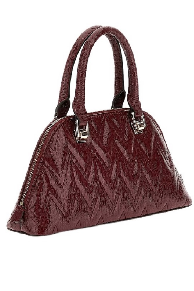 GUESS ADELARD DOME SATCHEL ΤΣΑΝΤΑ ΓΥΝΑΙΚΕΙΑ BURGUNDY