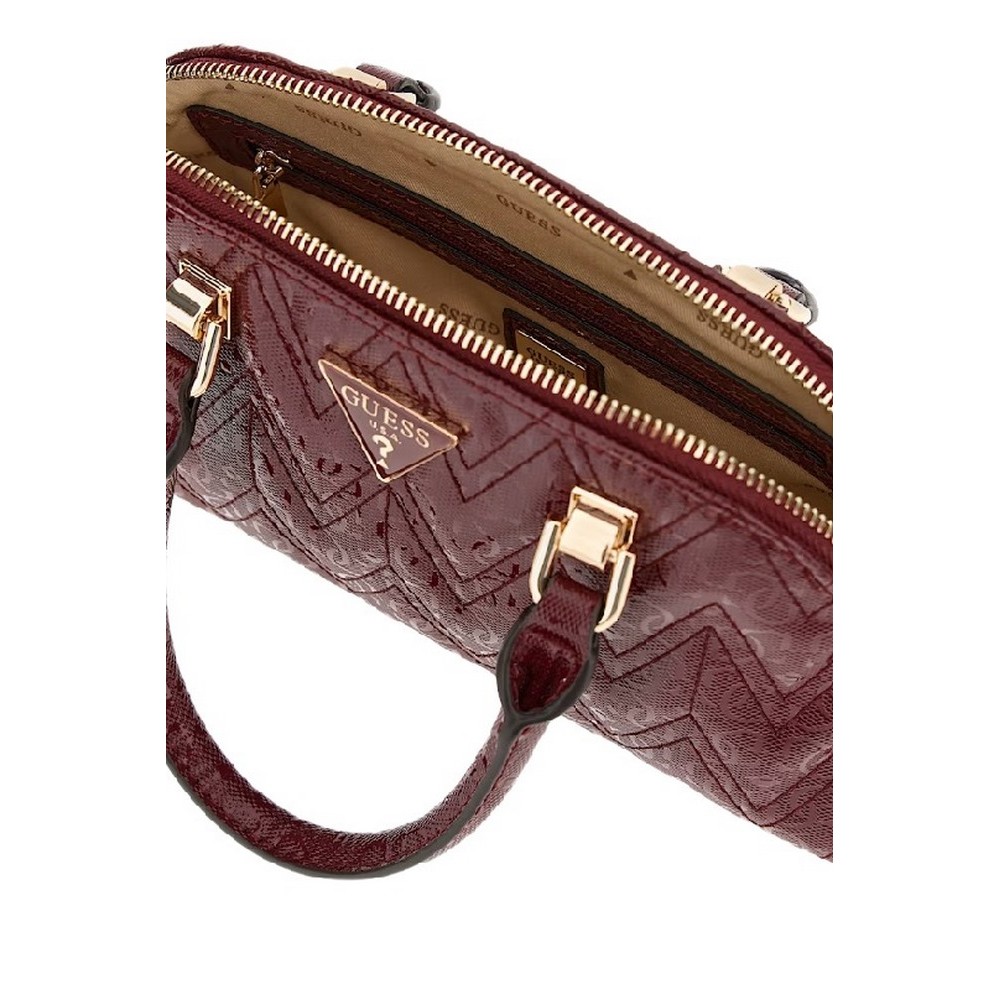 GUESS ADELARD DOME SATCHEL ΤΣΑΝΤΑ ΓΥΝΑΙΚΕΙΑ BURGUNDY