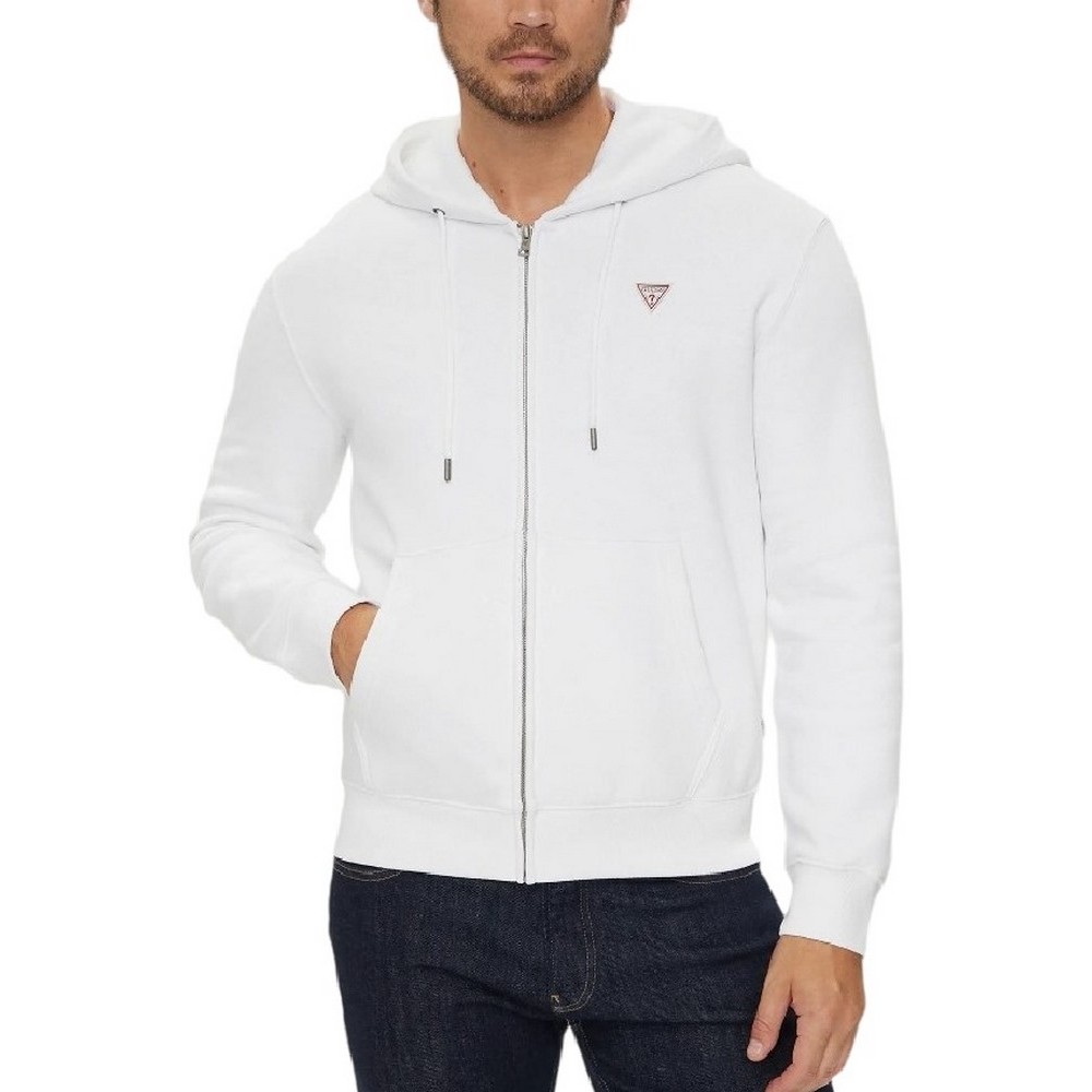 GUESS JEANS HOODIE ΖΑΚΕΤΑ ΦΟΥΤΕΡ ΑΝΔΡΙΚΗ WHITE