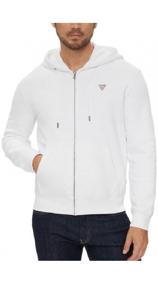 GUESS JEANS HOODIE ΖΑΚΕΤΑ ΦΟΥΤΕΡ ΑΝΔΡΙΚΗ WHITE