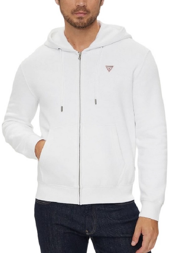 GUESS JEANS HOODIE ΖΑΚΕΤΑ ΦΟΥΤΕΡ ΑΝΔΡΙΚΗ WHITE