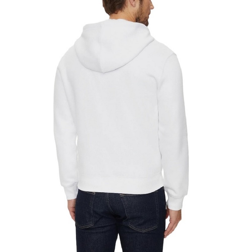 GUESS JEANS HOODIE ΖΑΚΕΤΑ ΦΟΥΤΕΡ ΑΝΔΡΙΚΗ WHITE