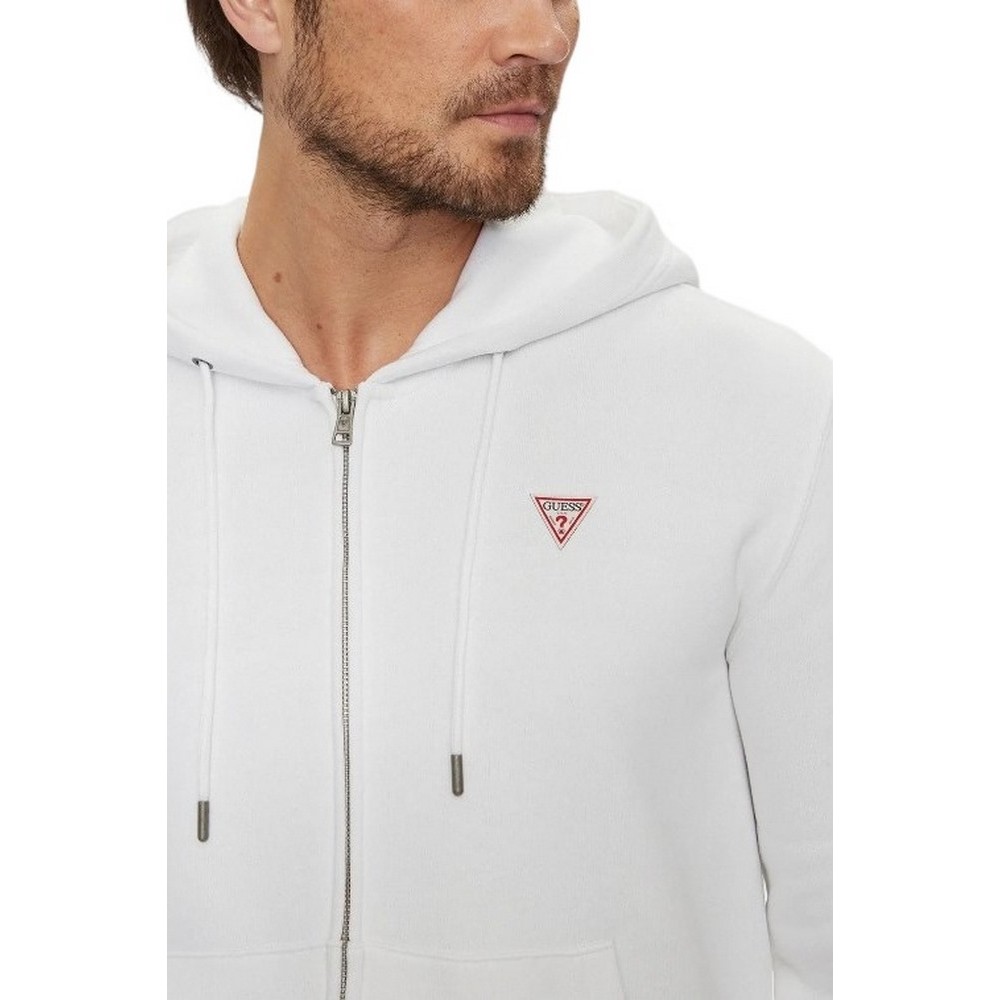 GUESS JEANS HOODIE ΖΑΚΕΤΑ ΦΟΥΤΕΡ ΑΝΔΡΙΚΗ WHITE