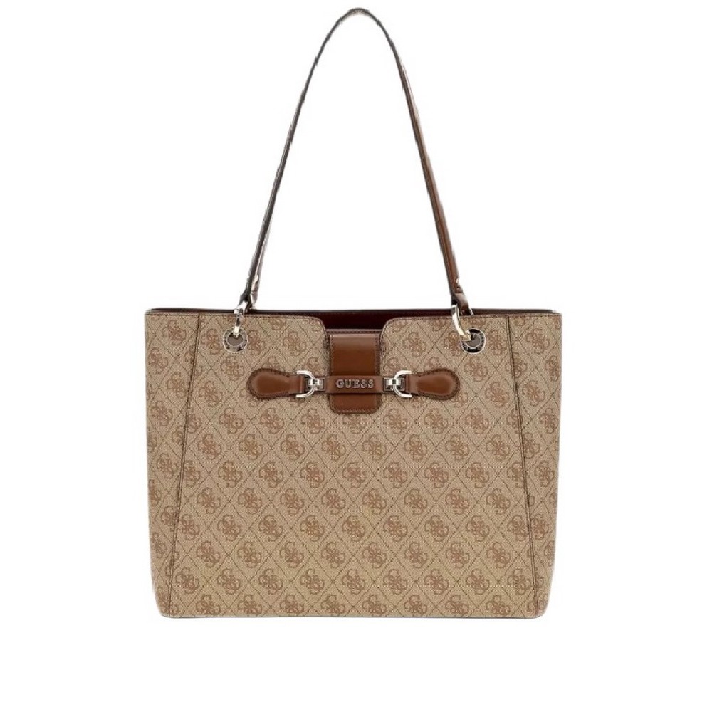 GUESS NOLANA NOEL TOTE ΤΣΑΝΤΑ ΓΥΝΑΙΚΕΙΑ LATTE