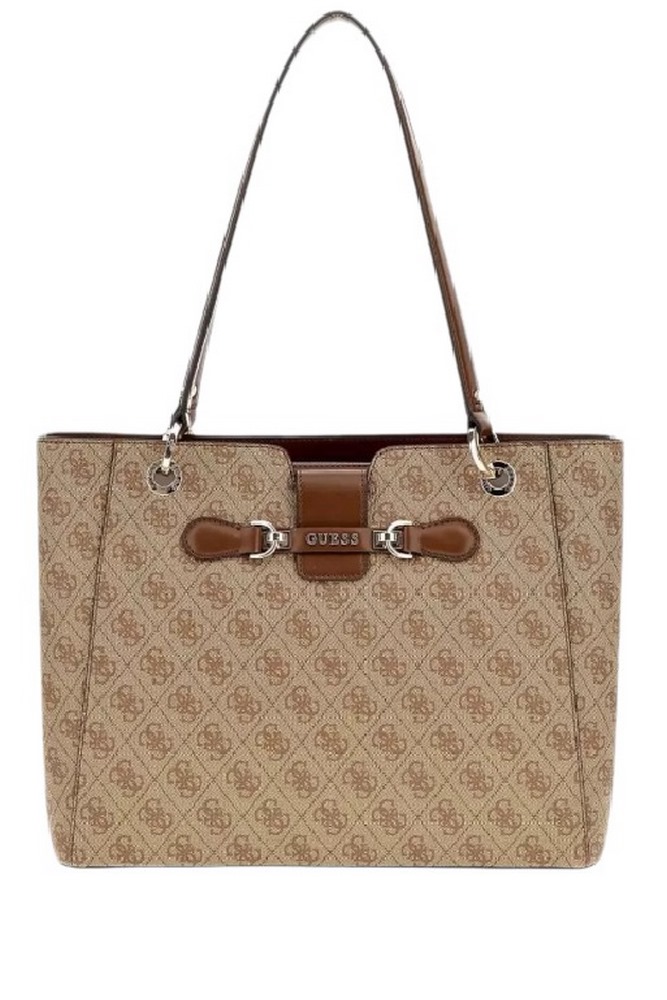 GUESS NOLANA NOEL TOTE ΤΣΑΝΤΑ ΓΥΝΑΙΚΕΙΑ LATTE