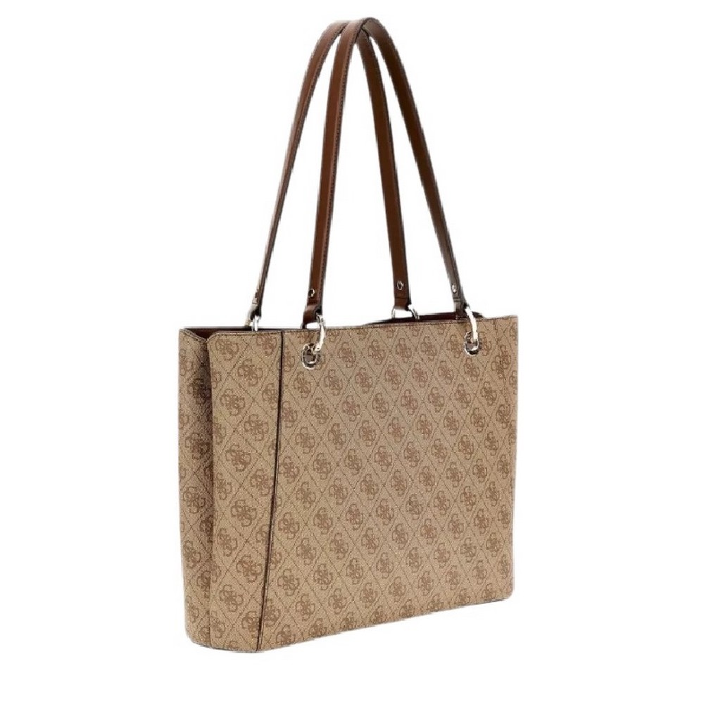 GUESS NOLANA NOEL TOTE ΤΣΑΝΤΑ ΓΥΝΑΙΚΕΙΑ LATTE