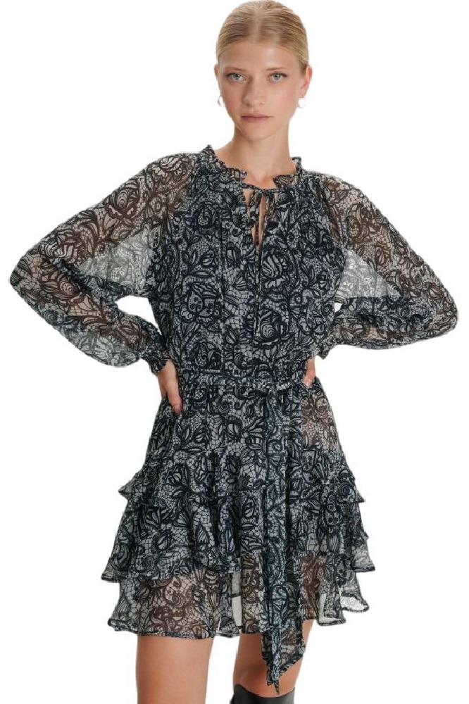 ALE DRESS FLORAL ΜΕ ΒΟΛΑΝ 8919738 ΦΟΡΕΜΑ ΓΥΝΑΙΚΕΙΟ GREY