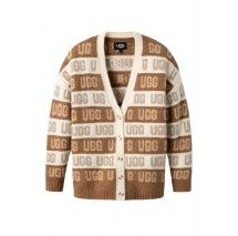 UGG GRAPHIC LOGO CARDIGAN BROWN