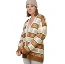 UGG GRAPHIC LOGO CARDIGAN BROWN