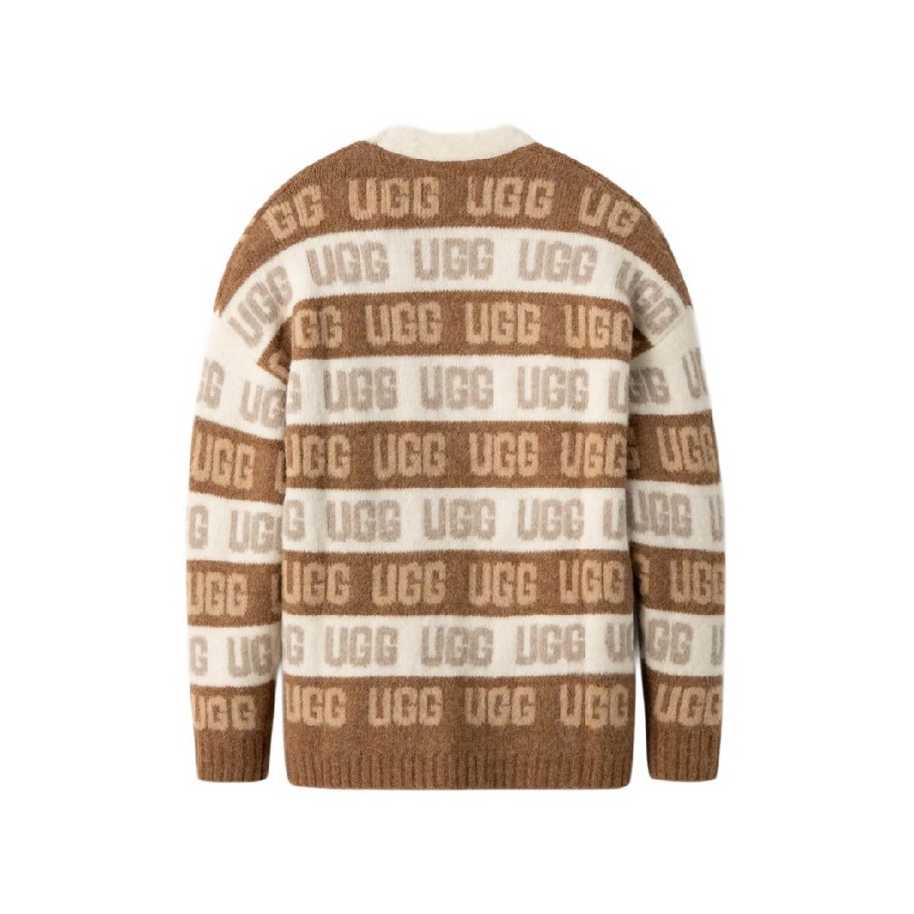 UGG GRAPHIC LOGO CARDIGAN BROWN