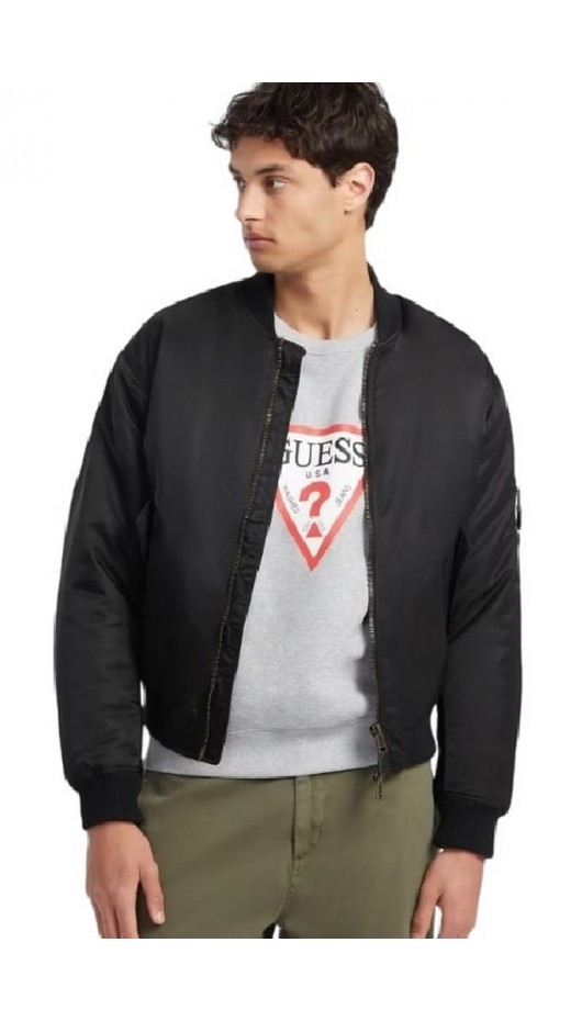 GUESS JEANS BOMBER JACKET ΜΠΟΥΦΑΝ ΑΝΔΡΙΚΟ BLACK