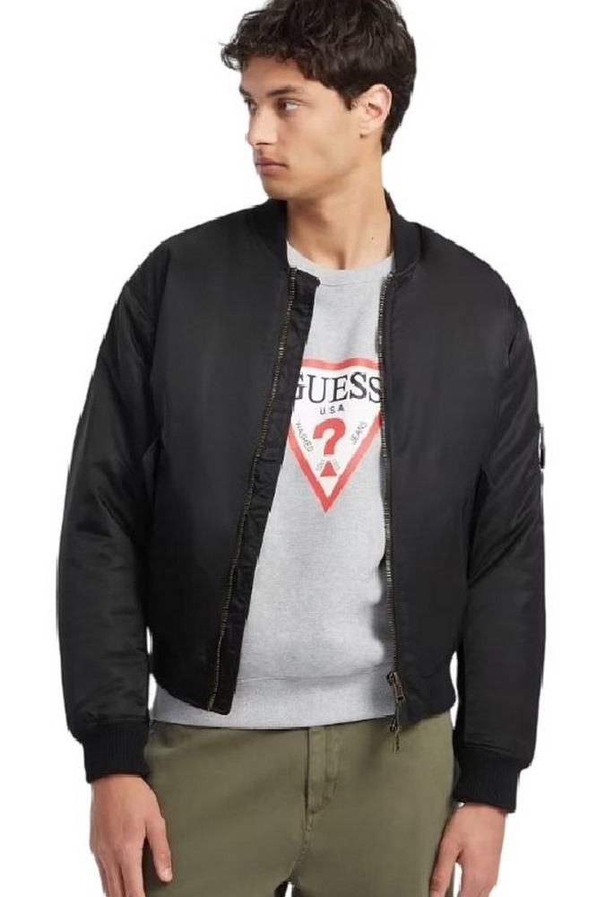 GUESS JEANS BOMBER JACKET ΜΠΟΥΦΑΝ ΑΝΔΡΙΚΟ BLACK