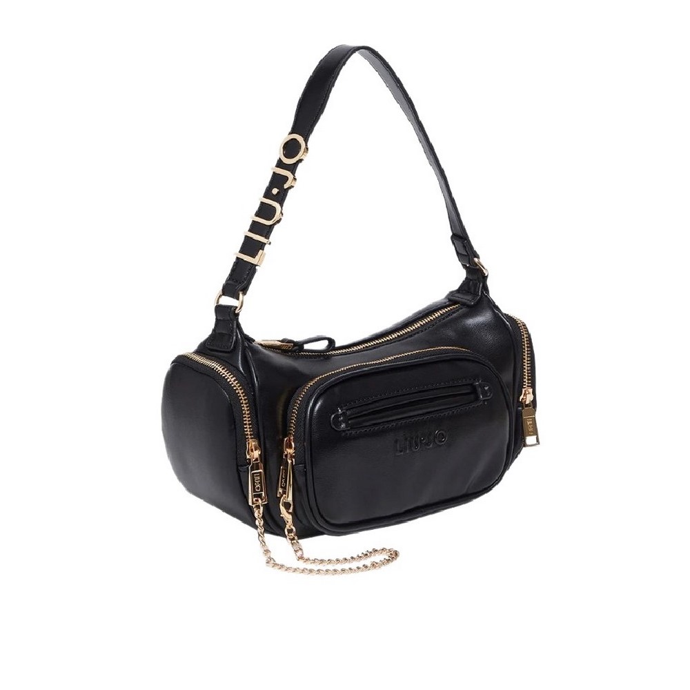 LIU JO MIN ECS S HOBO BAG AF4112E0039 ΤΣΑΝΤΑ ΓΥΝΑΙΚΕΙΑ BLACK