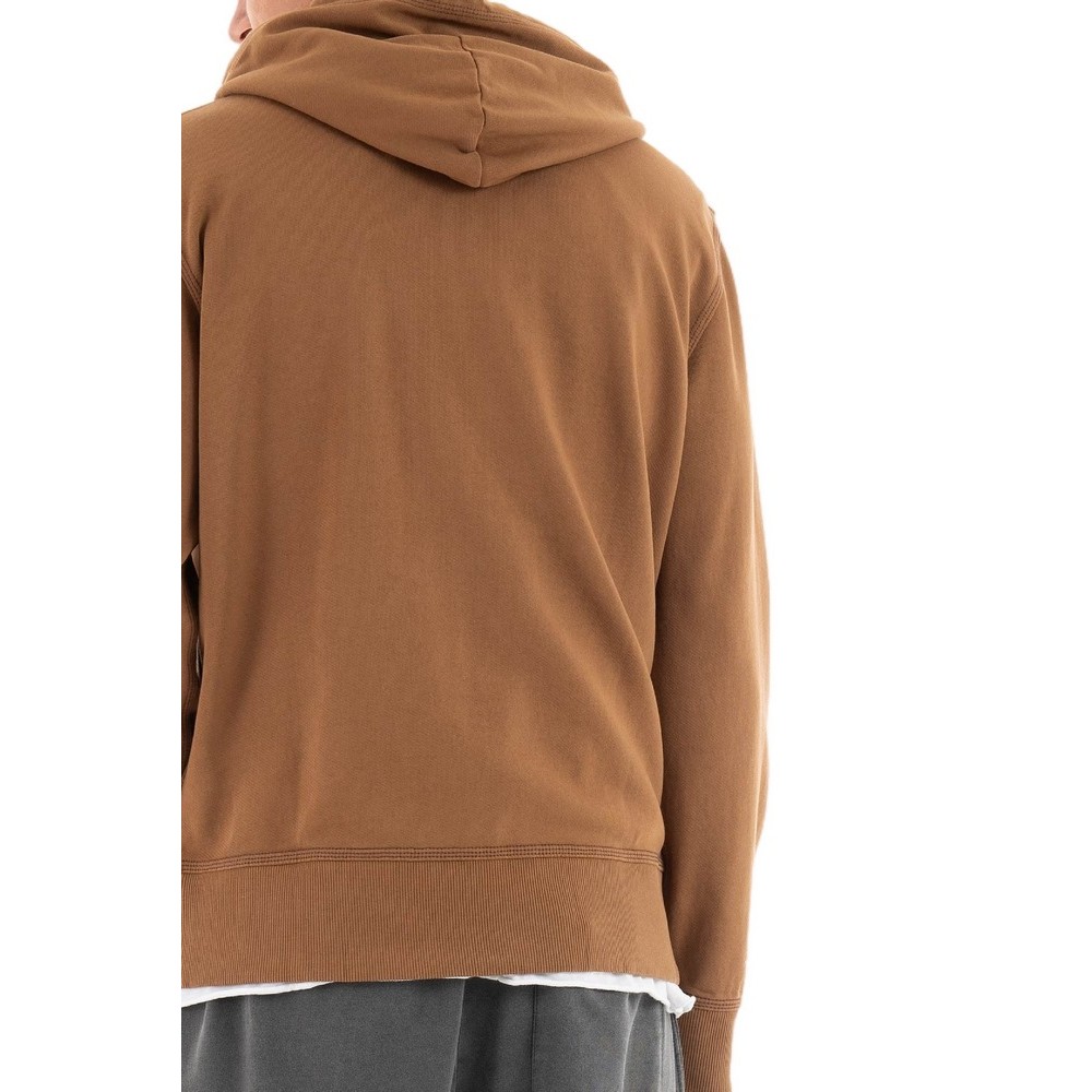 D2 OVIN CONTRAST STITCH RELAX ZIP HOOD ΦΟΥΤΕΡ ΑΝΔΡΙΚΟ BROWN