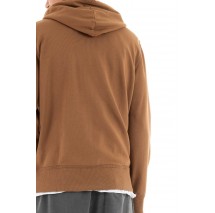 D2 OVIN CONTRAST STITCH RELAX ZIP HOOD ΦΟΥΤΕΡ ΑΝΔΡΙΚΟ BROWN