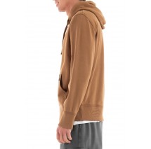 D2 OVIN CONTRAST STITCH RELAX ZIP HOOD ΦΟΥΤΕΡ ΑΝΔΡΙΚΟ BROWN