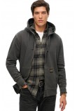 SUPERDRY D2 OVIN CONTRAST STITCH RELAX ZIP HOOD ΖΑΚΕΤΑ ΦΟΥΤΕΡ ΑΝΔΡΙΚΗ WASHED BLACK