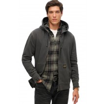 SUPERDRY D2 OVIN CONTRAST STITCH RELAX ZIP HOOD ΖΑΚΕΤΑ ΦΟΥΤΕΡ ΑΝΔΡΙΚΗ WASHED BLACK