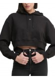 CALVIN KLEIN JEANS WOVEN LABEL HOODIE ΦΟΥΤΕΡ ΜΠΛΟΥΖΑ ΓΥΝΑΙΚΕΙΑ BLACK